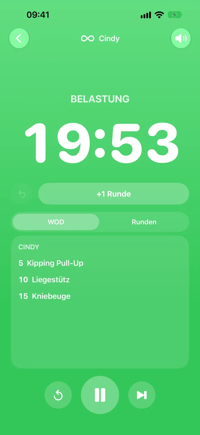 Laufender AMRAP-Timer