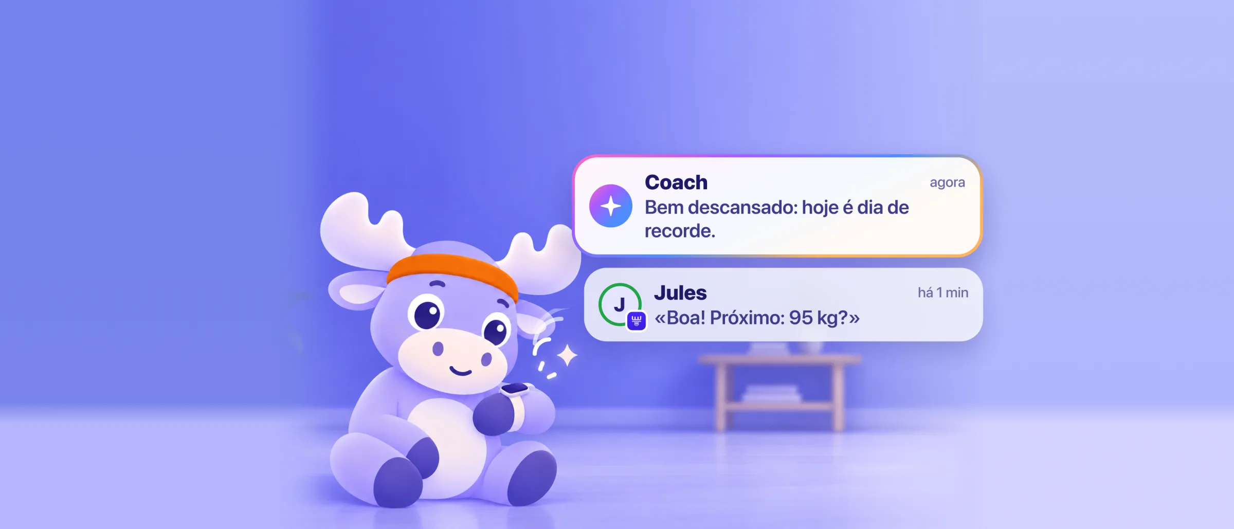 O alce olha para o relógio, entre um conselho do coach e a mensagem de um amigo