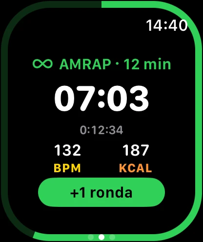 AMRAP a decorrer no Apple Watch